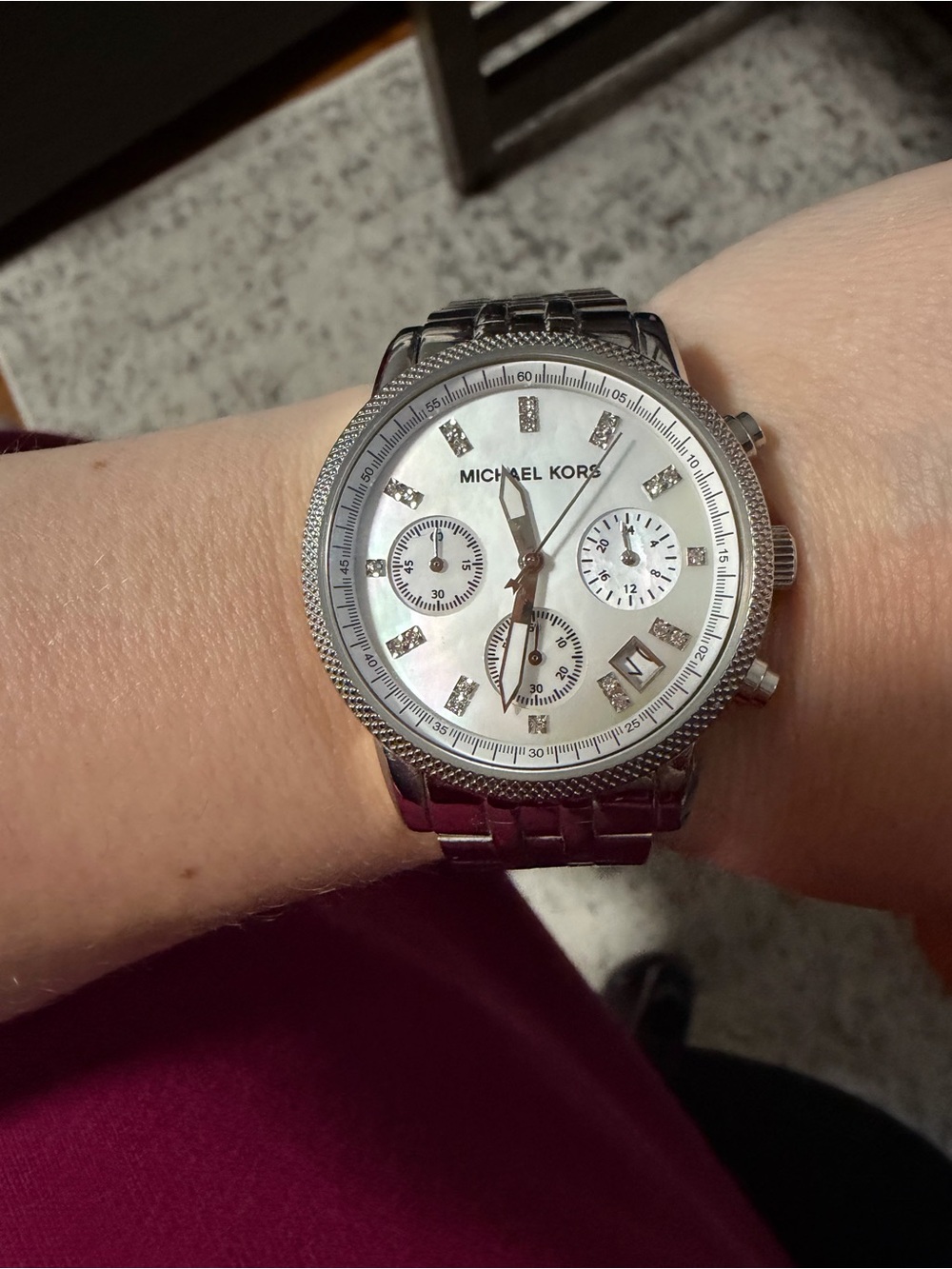 Michael Kors Women’s Gold-Tone Chronograph Watch with Crystal Markers - Picture 2 of 3